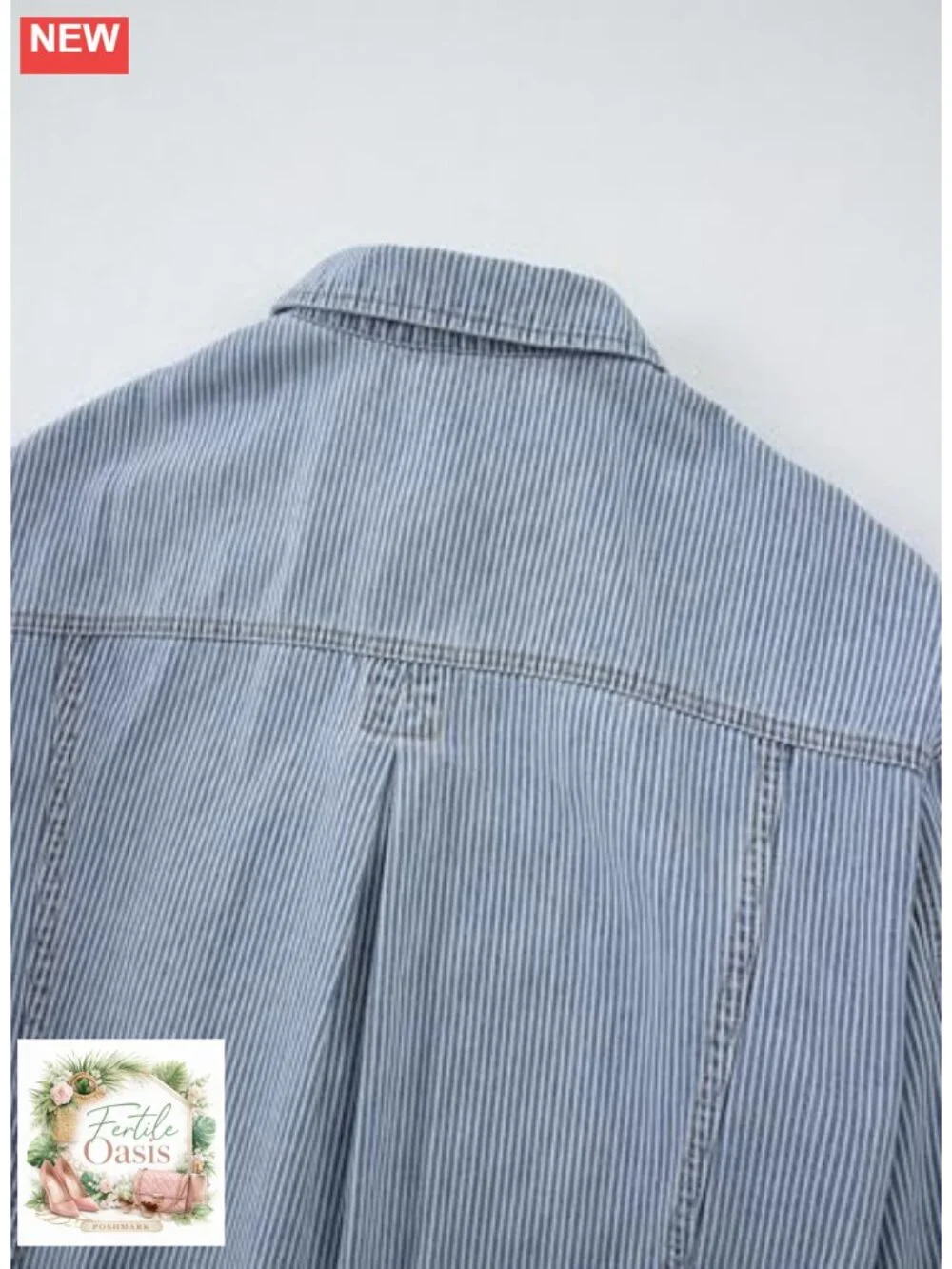 Women's Oversized Denim Jacket Long Sleeve Button Front Patch Pocket Coat